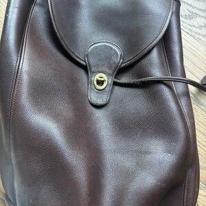 Vintage Coach brown glove leather backpack